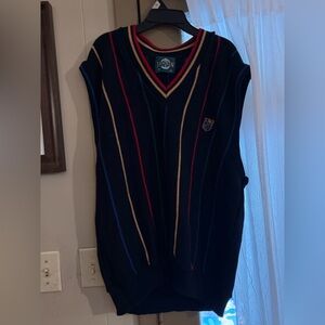 Jantzen Black and Red V-Neck Sweater